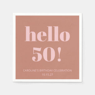 Bold Typography Terracotta Blush Modern Birthday Napkins