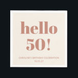 Bold Typography Terracotta Modern 50th Birthday  Napkins<br><div class="desc">Bold Typography Modern 50th Birthday Party Custom Napkins in Terracotta and Ivory</div>
