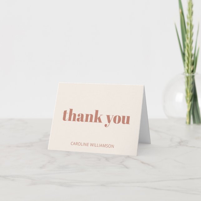 Bold Typography Terracotta Modern 50th Birthday  Thank You Card (Front)
