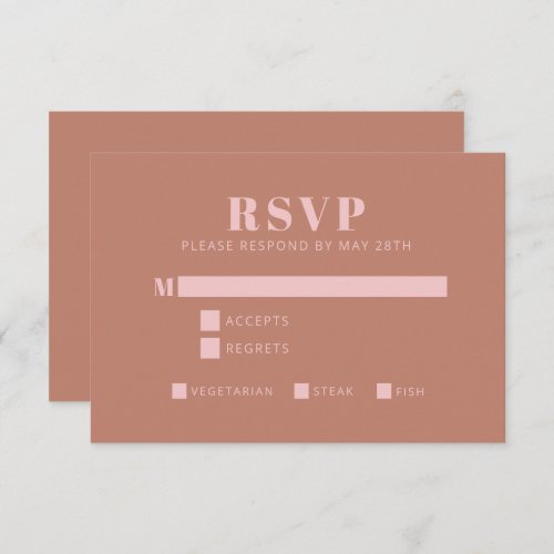 Bold Typography Terracotta Pink Modern Bat Mitzvah RSVP Card