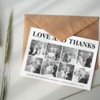 Bold Typography Thank You Eight Photo Collage by weddings_ at Zazzle