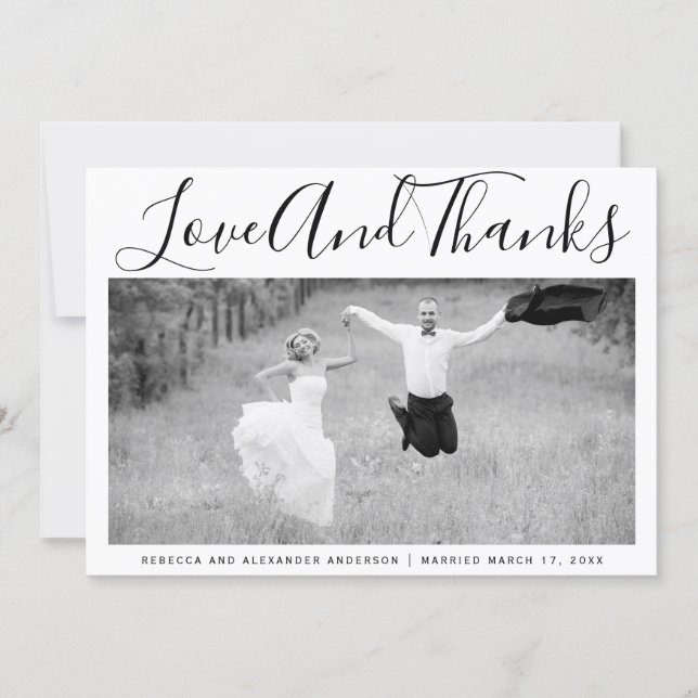 Bold typography Thank You wedding photo (Front)