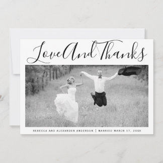 Bold typography Thank You wedding photo Card