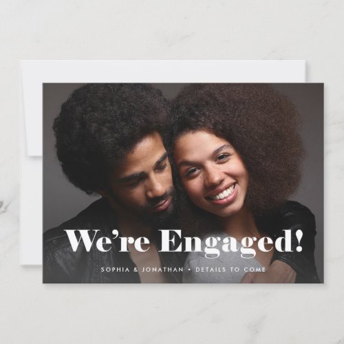 Bold Typography Two Photo Engagement Announcement