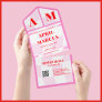 Bold Typography Vibrant Pink Red Monogram Wedding All In One Invitation