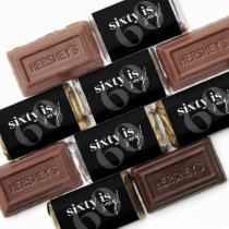 Bold Typography w/ Calligraphy 60th Birthday Party Hershey's Miniatures