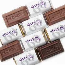 Bold Typography w/ Calligraphy 60th Birthday Party Hershey's Miniatures