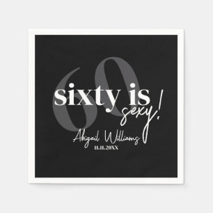 Bold Typography w/ Calligraphy 60th Birthday Party Napkins
