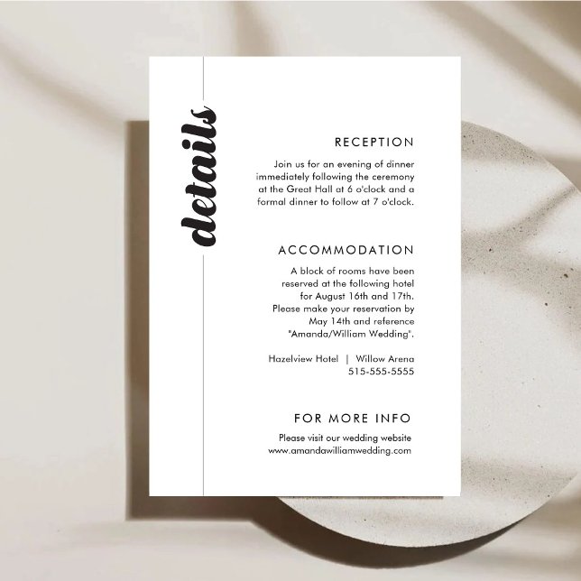 Bold Typography Wedding Details Enclosure Card (Creator Uploaded)