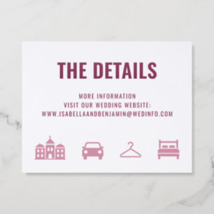 Bold Typography Wedding Details Letterpress Enclosure Card