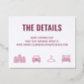 Bold Typography Wedding Details Letterpress Enclosure Card