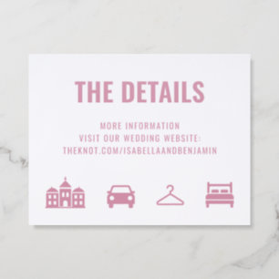 Bold Typography Wedding Details Letterpress Enclosure Card