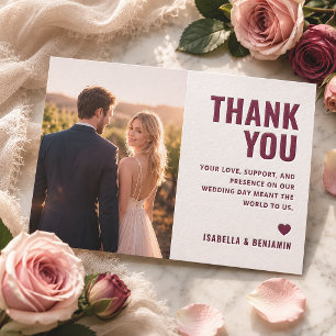 Bold Typography Wedding Letterpress Photo Cards