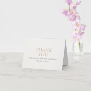 Bold Typography Wedding Letterpress Thank You Card