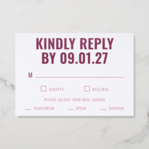 Bold Typography Wedding RSVP
