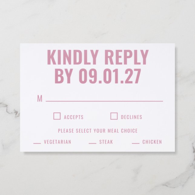 Bold Typography Wedding RSVP (Front)