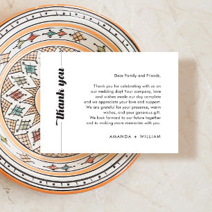 Bold Typography Wedding Thank you Place Card