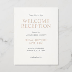 Bold Typography Wedding Welcome Reception  Letterpress Enclosure Card