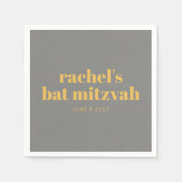 Bold Typography Yellow and Gray Bat Mitzvah Name