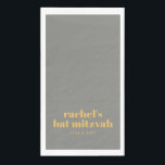 Bold Typography Yellow and Gray Bat Mitzvah Name Paper Guest Towels<br><div class="desc">Custom Bold Typography Yellow and Gray Modern Bat Mitzvah Paper Guest Towels</div>