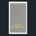 Bold Typography Yellow and Gray Bat Mitzvah Name Paper Guest Towels<br><div class="desc">Custom Bold Typography Yellow and Gray Modern Bat Mitzvah Paper Guest Towels</div>