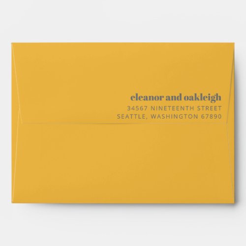 Bold Typography Yellow and Gray Modern Wedding Envelope