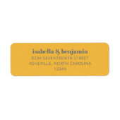 Bold Typography Yellow and Gray Modern Wedding Inv Label (Front)