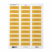 Bold Typography Yellow and Gray Modern Wedding Inv Label (Full Sheet)