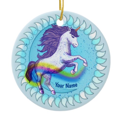 Bold Unicorn   Ceramic Ornament