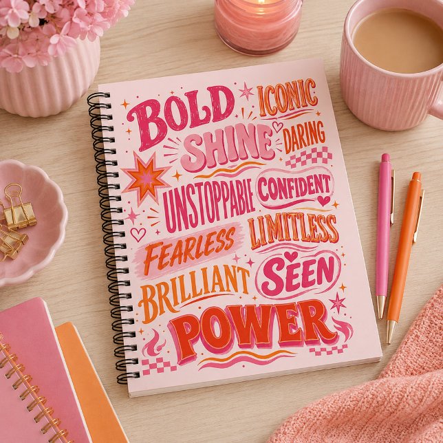 Bold & Unstoppable Retro Inspirational Typography  Notebook (Creator Uploaded)