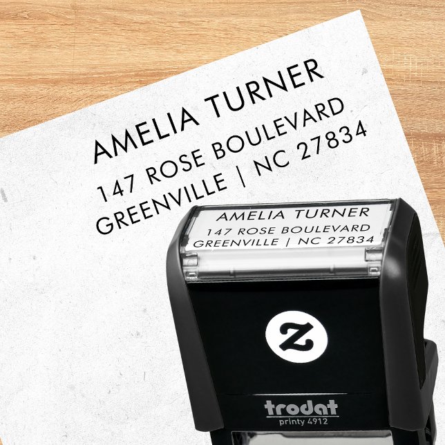 Bold Uppercase Personalized Address Stamp (Creator Uploaded)