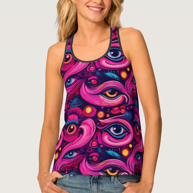 Bold, Urban, Street Chic Abstract Graffiti  Tank Top (Front)