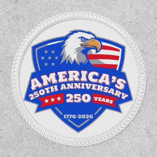 Bold USA 250th Anniversary Eagle Shield Emblem Patch (Front)