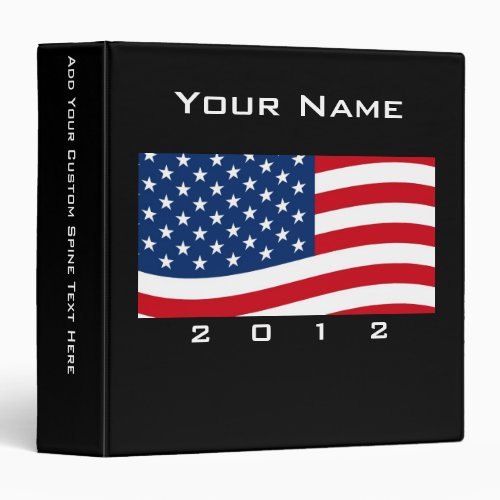 Bold USA Theme Custom Personalized Design 3 Ring Binder