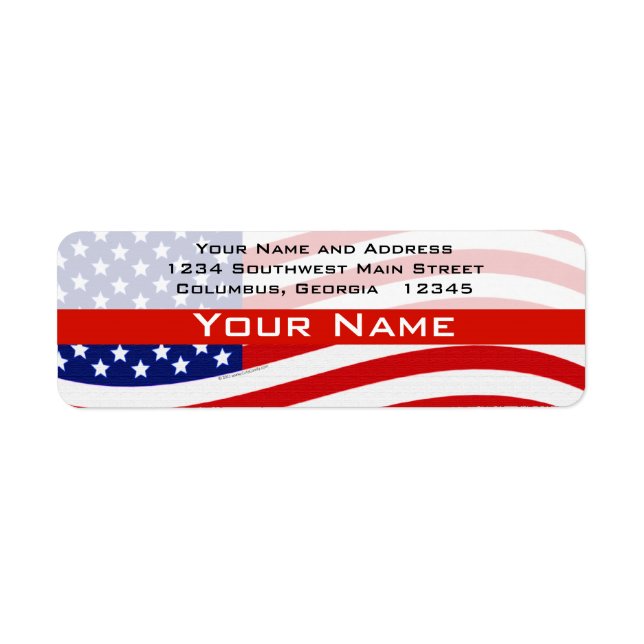 Bold USA Theme, Custom Personalized Design Label (Front)