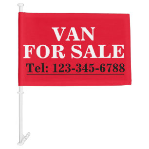 BOLD VAN FOR SALE SIGN sells your Van - Car Flag
