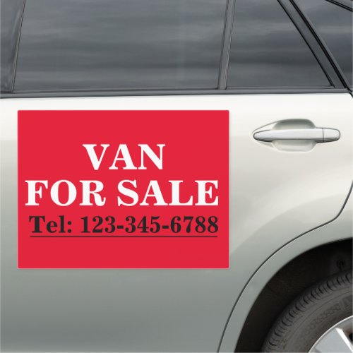 BOLD VAN FOR SALE SIGNAGE On Your Van  Car Magnet