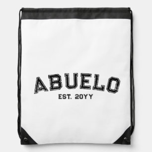 Bold Varsity Abuelo Grandpa Nickname Est Year Drawstring Bag