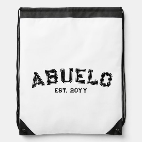 Bold Varsity Abuelo Grandpa Nickname Est Year Drawstring Bag