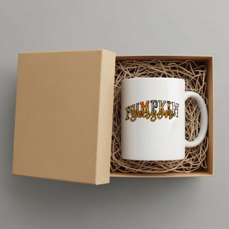 Bold Varsity Style Pumpkin Season Fall Colors Coffee Mug