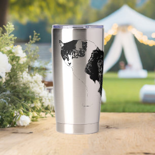 Bold Vector Cat Brings Focus to Every Sip Insulated Tumbler