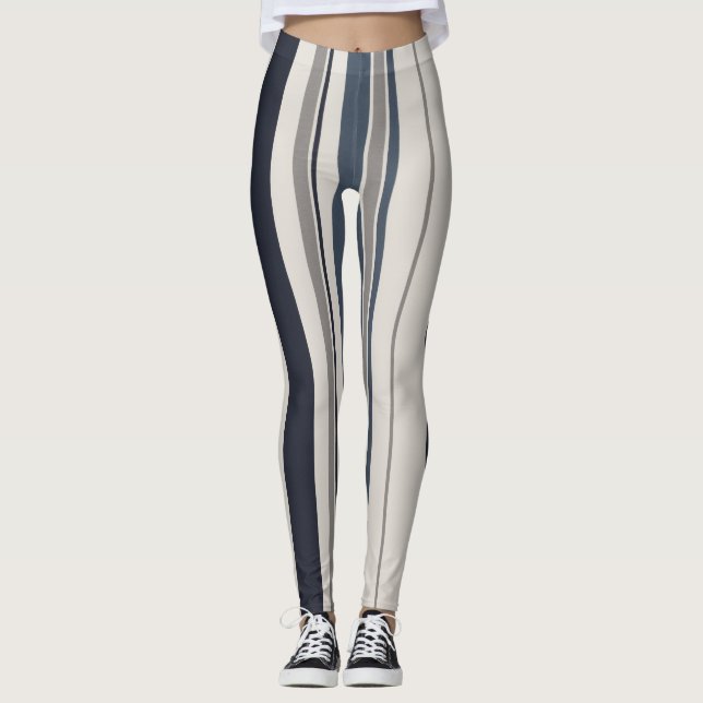 Bold vertical stripes leggings (Front)
