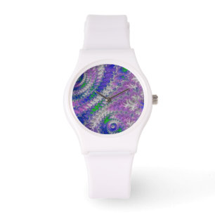 Bold Vibrant Colorful Funky Trippy Fractal Spiral Watch