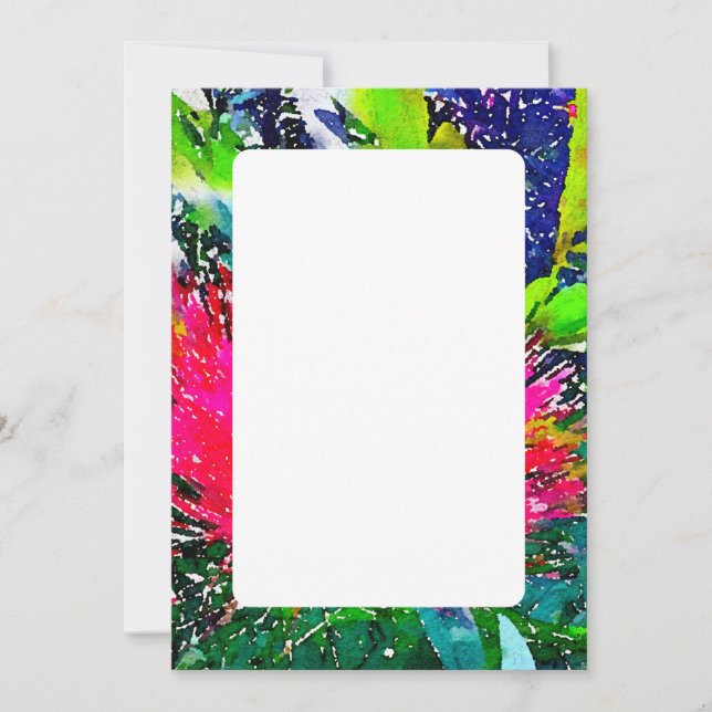 Bold Vibrant Floral Water Colour Invitation (Front)