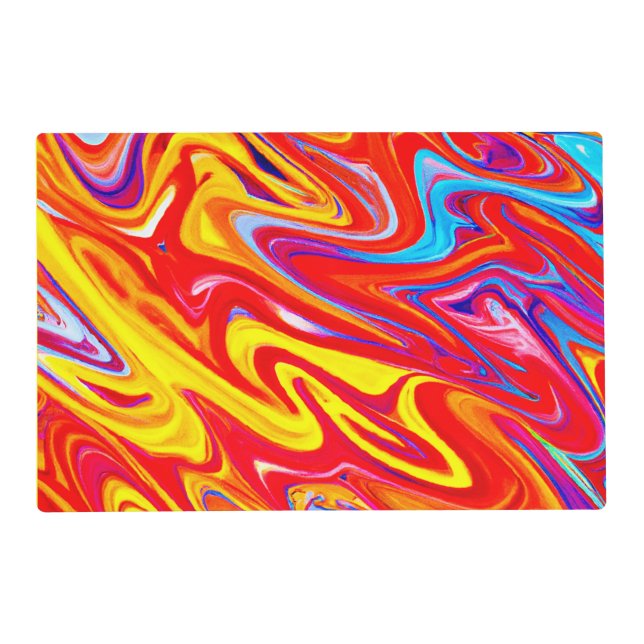 Bold Vibrant Hot Colors Pattern Design Placemat (Front)