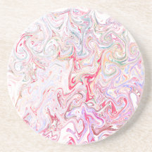 Bold Vibrant Pink Fluid Marble Swirl Abstract Art