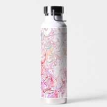 Bold Vibrant Pink Fluid Marble Swirl Abstract Art