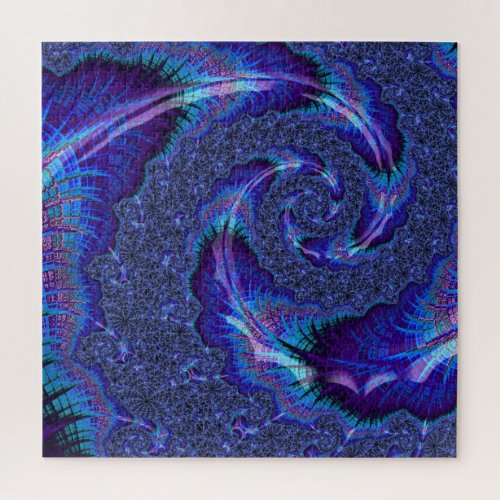 Bold Vibrant Psychedelic Spiraling Fractal Art Jigsaw Puzzle