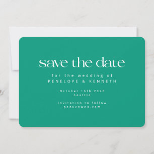 Bold Vibrant Spring Emerald Green Elegant Wedding Save The Date