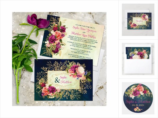 Bold Victorian Florals Wedding Suite